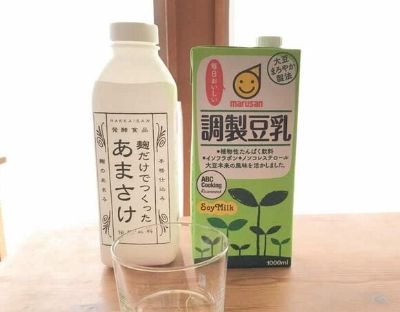 甘酒も豆乳も、お好みのものを用意してください