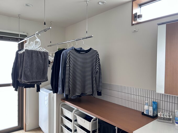 脱衣スペースを活用したランドリールーム