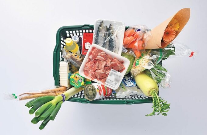 買いのカゴの中身