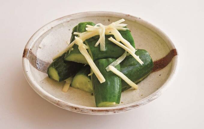 キュウリのショウガあえ