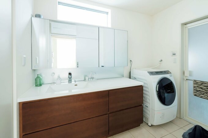 洗面所と洗濯機