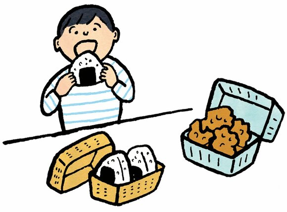 おにぎり＋コンビニの総菜で子どもも満足