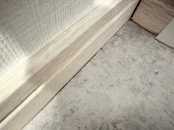 巾木との間のすき間が目立つように