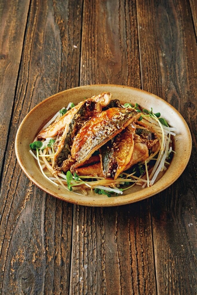 アジの中華風焼き漬け