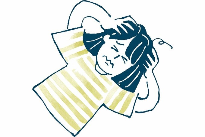 女性が頭を抱えて困るイラスト
