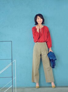 ハイウエストの シンプルワイドチノ