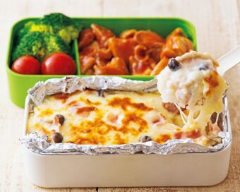 みきママのクリーミーなドリア弁当。ホワイトソースはレンチンで簡単