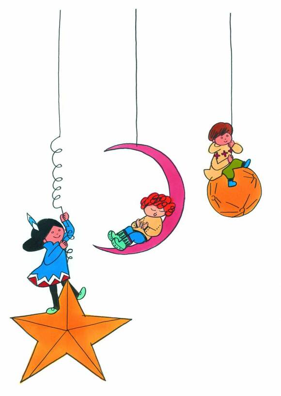 月と星と子ども