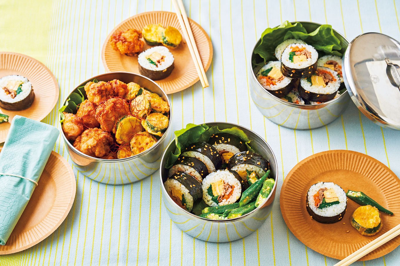 ぐっち夫婦の「キンパ弁当」レシピ。韓国風おかずたっぷりで豪華 | ESSEonline（エッセ オンライン）
