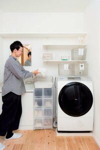 バスタオルは特大カゴに入れる