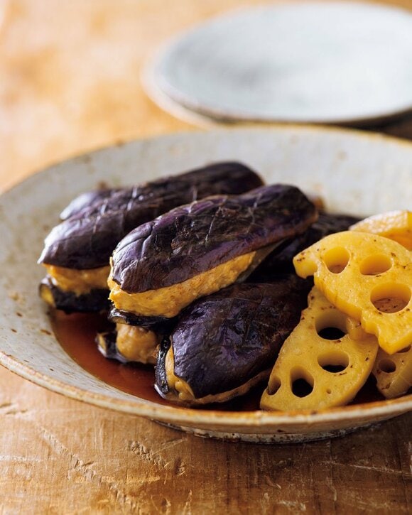 肉づめナスとレンコンの焼きびたし
