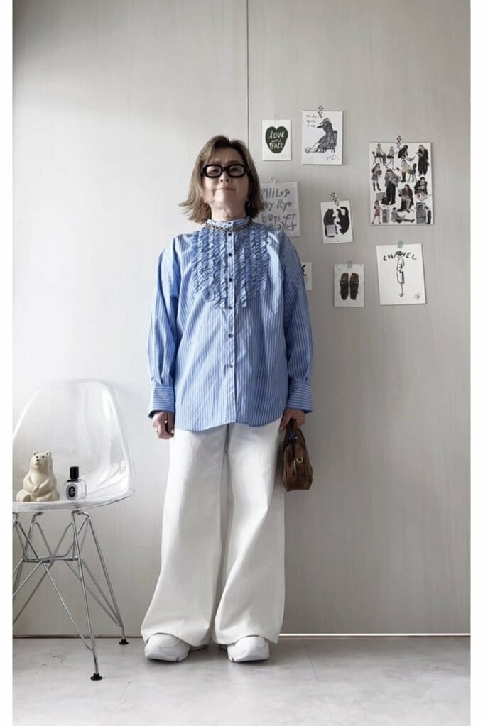 hirokoさんユニクロ：C「ローライズワイドジーンズ」着まわし4