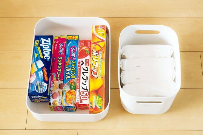 ラップとウエットティッシュがフィット