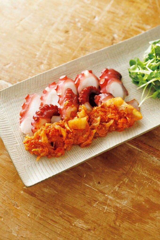 タコのキムチみぞれ