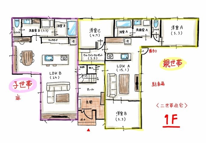 1階の間取り図