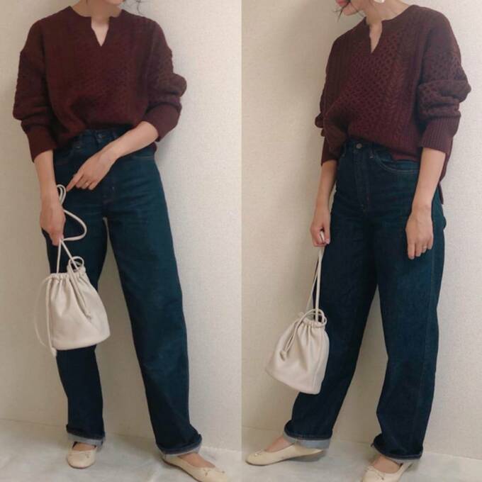 カーブパンツと合わせてカジュアルコーデ!