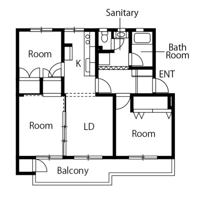 リノベーション前の間取り図