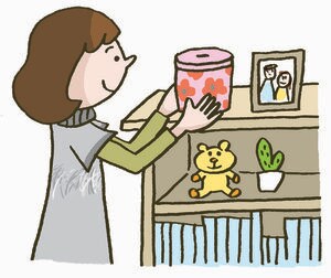 貯金箱は高い位置に置く