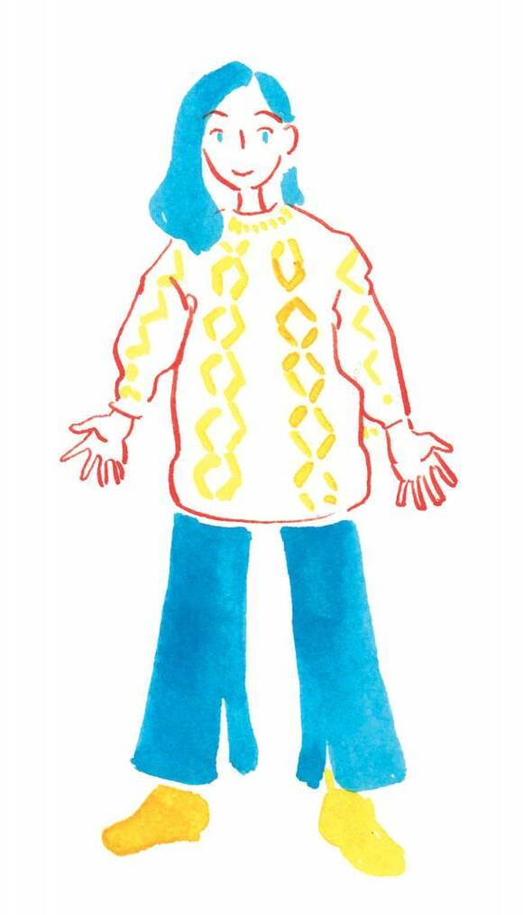 ゆるゆる服女性のイラスト