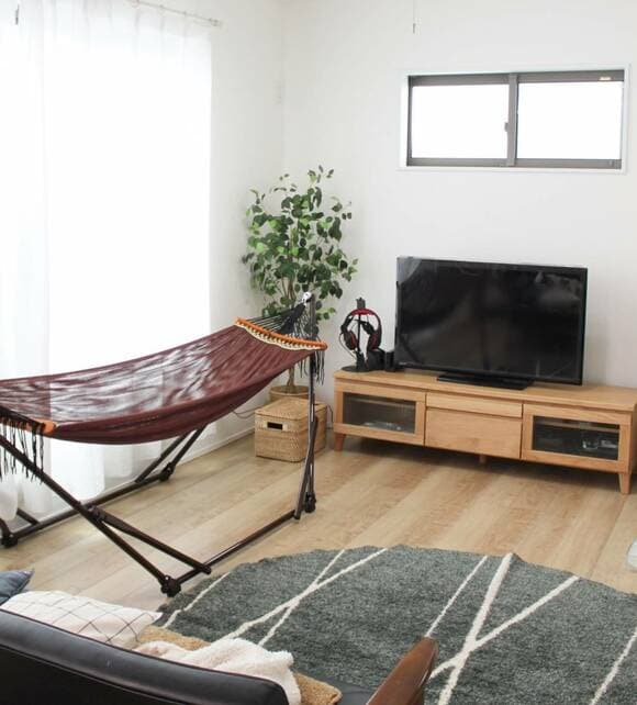 ハンモックがあるリビング