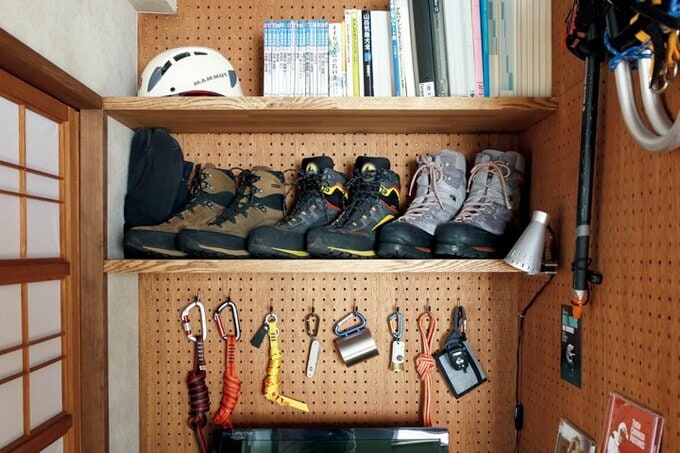 有孔ボードを活用して収納に