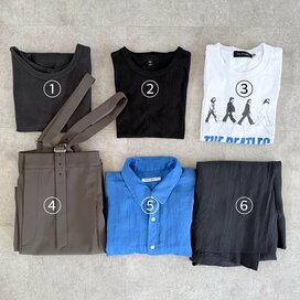 年間30着で暮らす40代「2泊3日着まわしコーデ」。汗をかく季節、同じボトムスでも快適な工夫