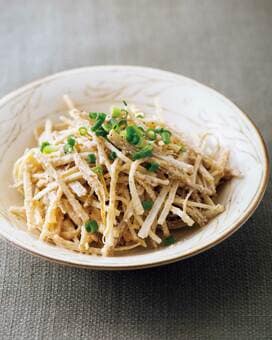 ゴボウの糖質オフ副菜2つ。「明太子あえ」＆「竜田揚げ」で大満足