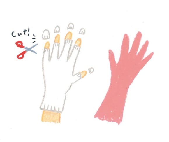 ゴム手袋が苦手な人は穴あき手袋とのダブル使いで