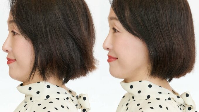 普通に過ごしていると左のようになってしまう梅雨時の髪。右のように綺麗にまとまる方法を伝授！