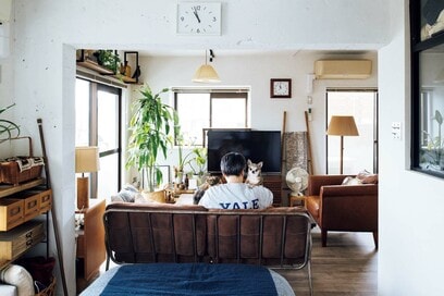 54㎡のマンションリノベ：愛犬とひとり暮らし、1LDKを広々ワンルームへと変更