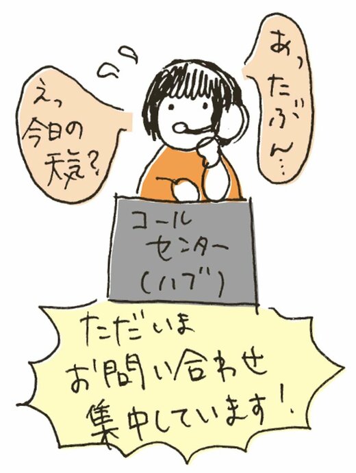 家族と電話するイラスト