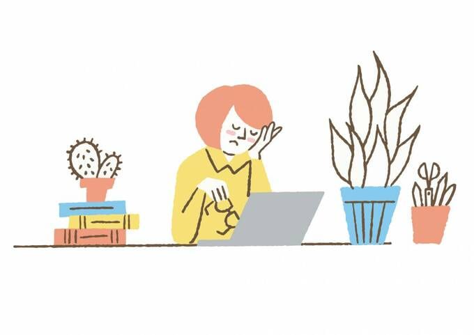 パソコンと女性イラスト