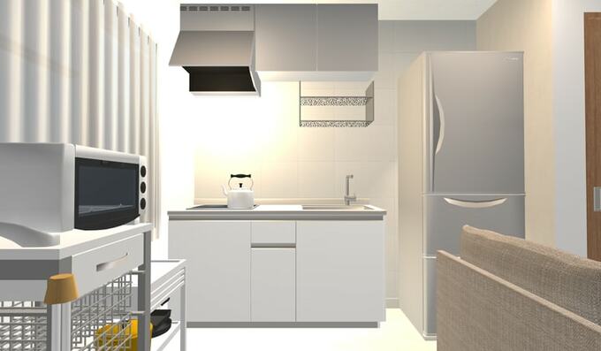 新しい冷蔵庫が入った状態