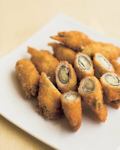 ＜とれたて野菜で＞ミョウガの肉巻き揚げ