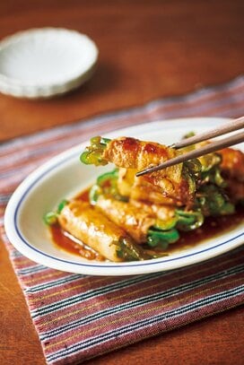 山本ゆりさんの「肉巻きピーマン」。調味料配合は1：1：1