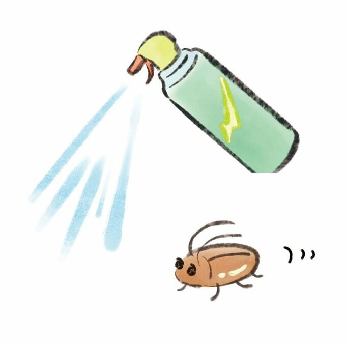 イラストゴキブリスプレー