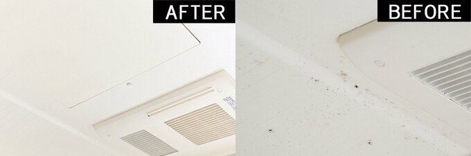 浴室天井と換気フィルターのビフォーアフター