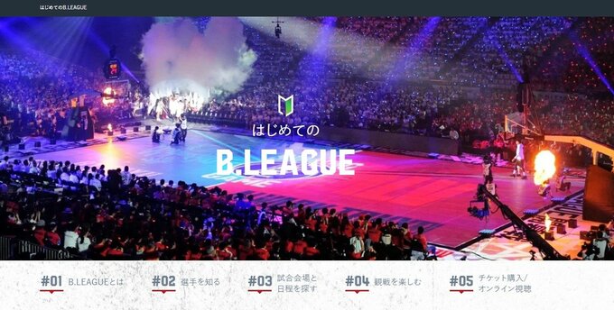 Bリーグ公式サイトのキャプチャー