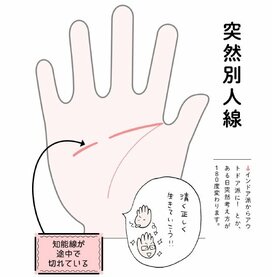 ある日急に性格が変わるタイプ！？知能線に注目＜ざんねんな手相＞