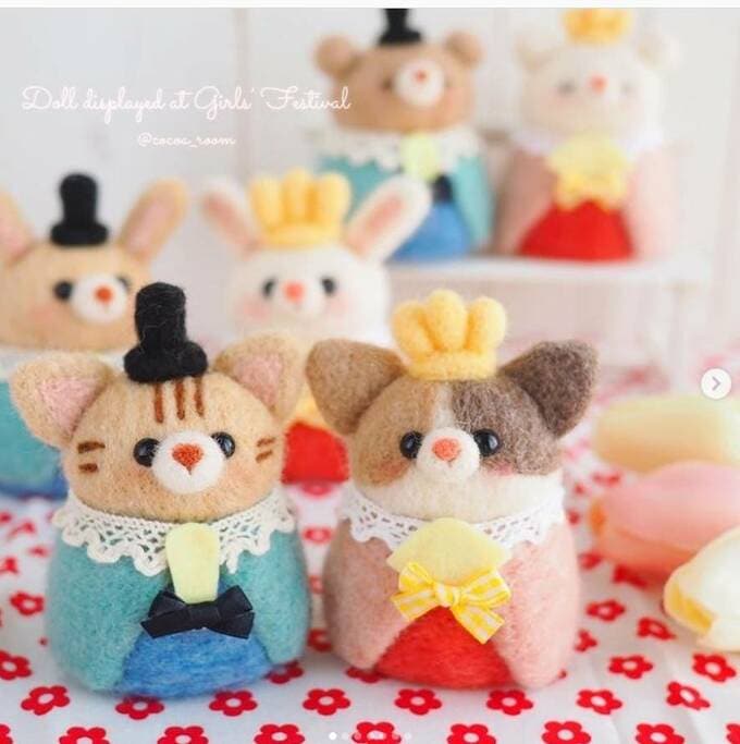 羊毛フェルトひな人形