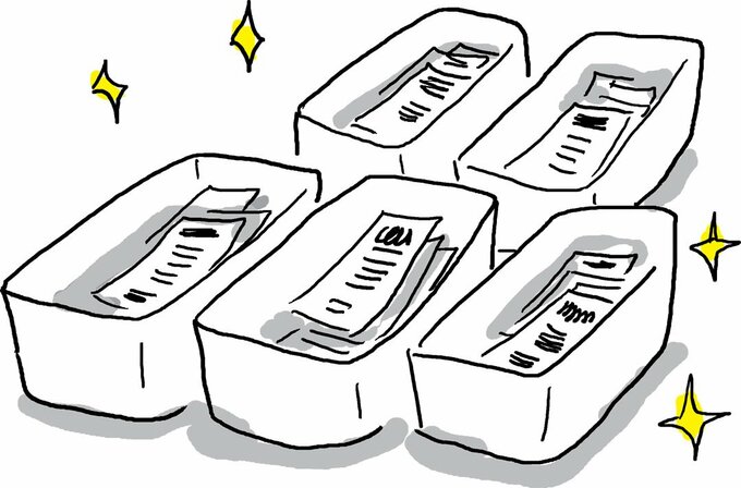 イラストレシート各ボックスに