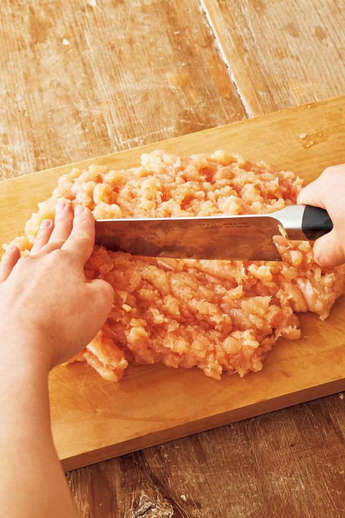 たたいた鶏胸肉