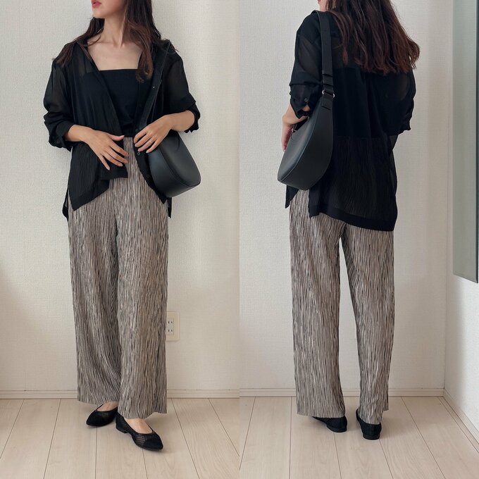 シアーシャツコーデ