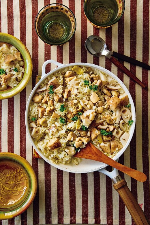 チキンとレンコンのクミンご飯