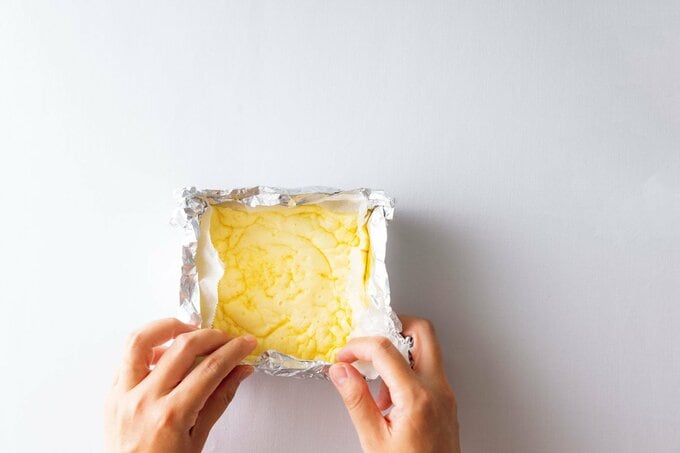 ベイクドチーズケーキの調理過程