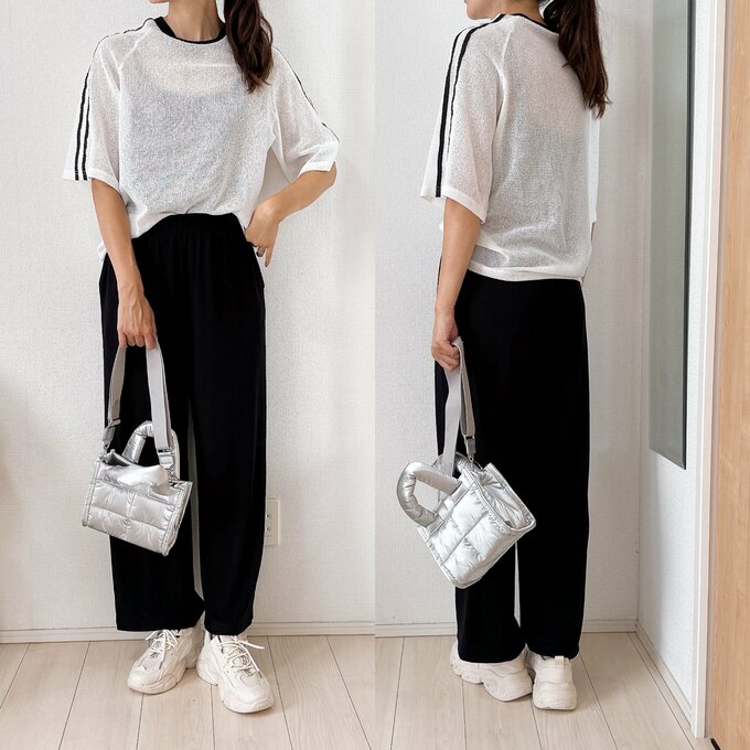 メッシュトップス合わせ