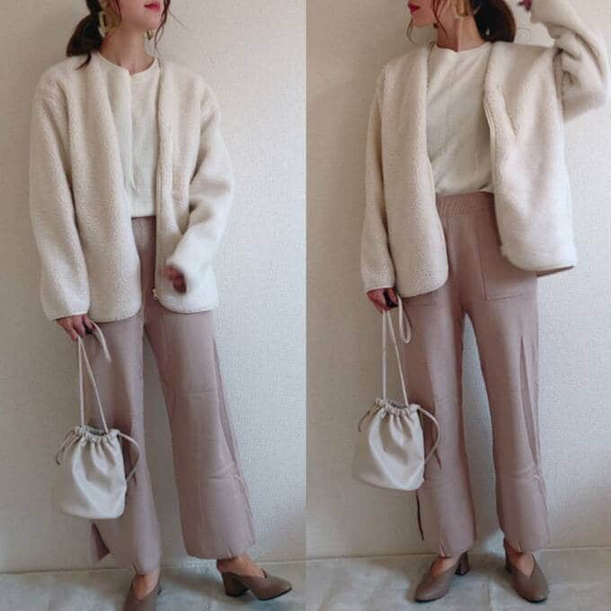 トレンドのニットパンツとも相性抜群!