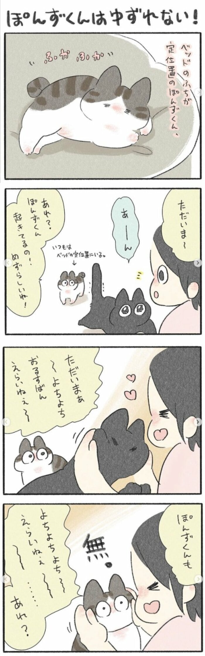 2匹のネコチャンとの暮らしは甘く、愛おしい。漫画「くろもとぽんず