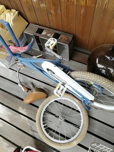 分解した自転車