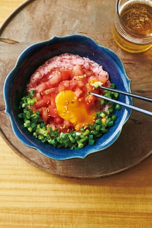 ネギトロとトマトのユッケ